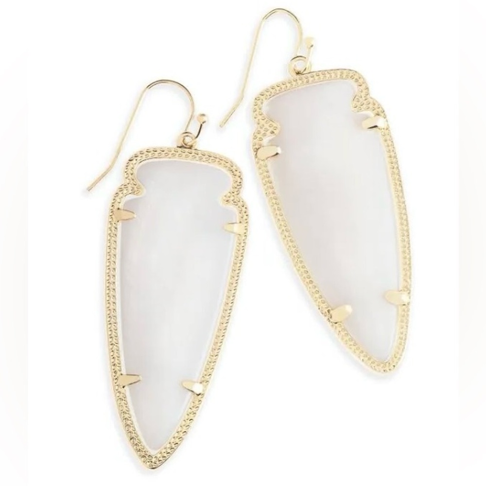 Kendra Scott Skylar White Mother of Pearl Gold Metal Earrings